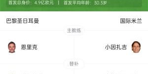 华体会hth官网入口-首发阵容最大年龄差纪录！巴黎首发平均年龄比国米年轻5年146天